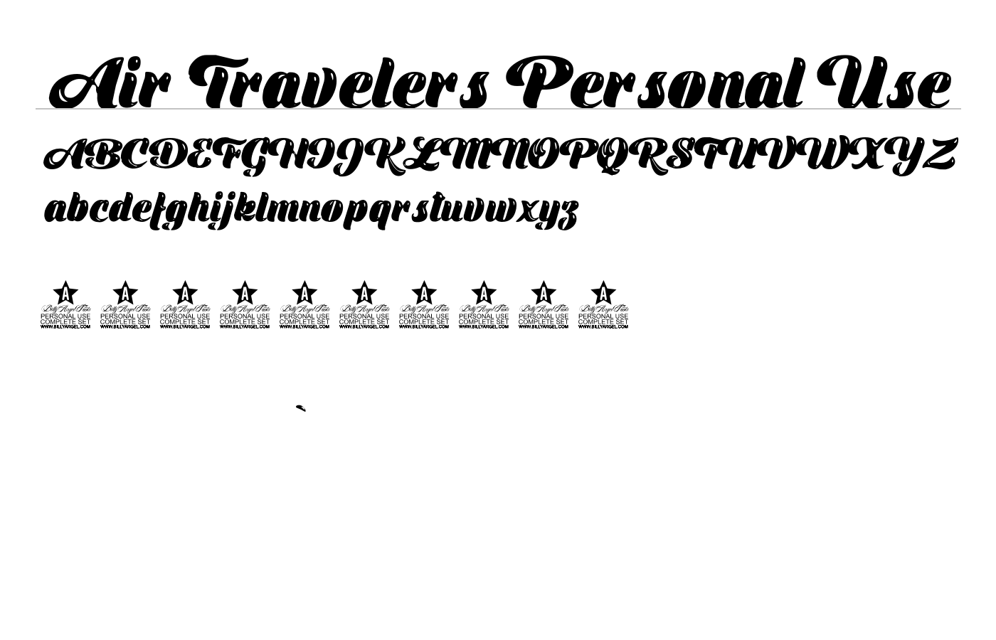 Air Travelers Personal Use Font preview