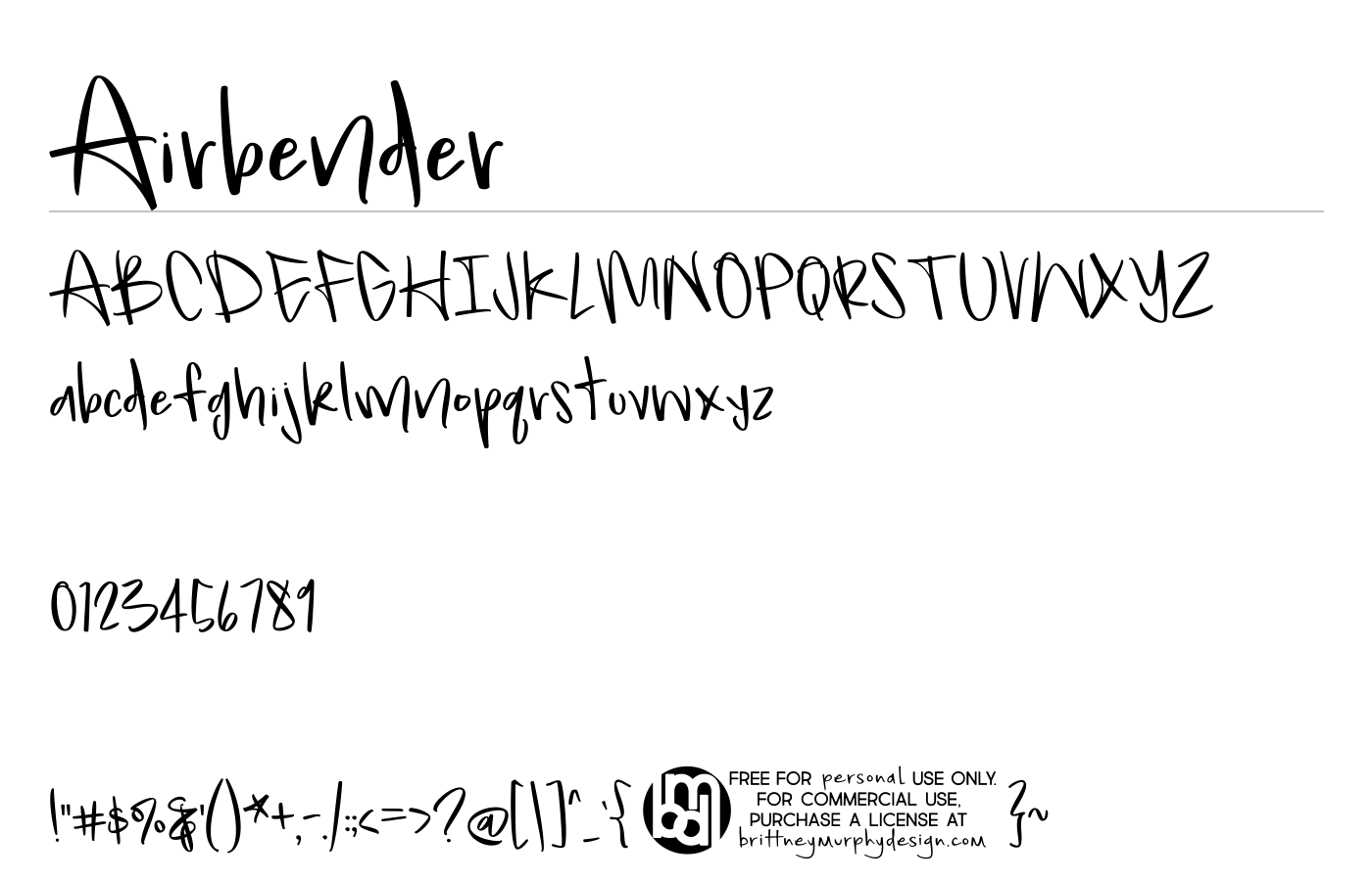 Airbender Font preview