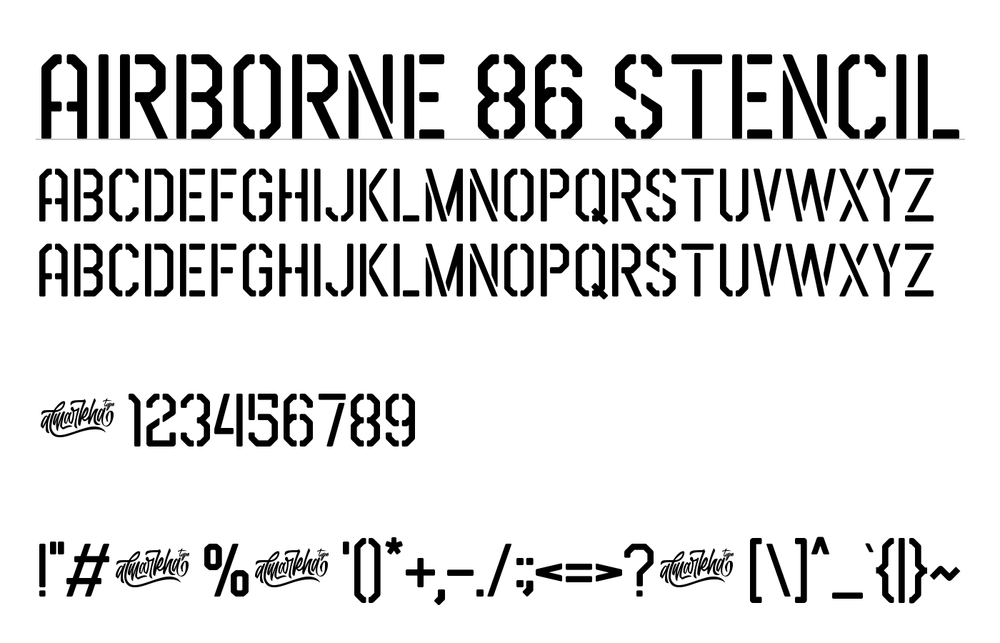 Airborne 86 Font preview