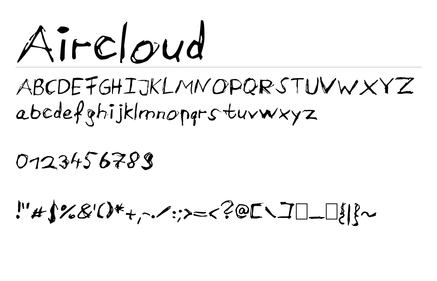 Aircloud Font preview