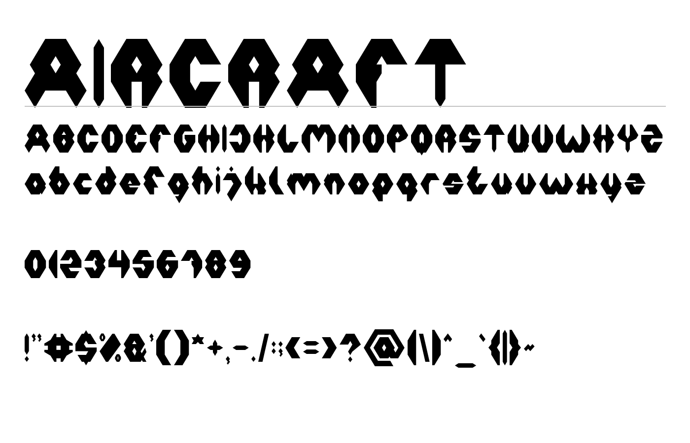 AIRCRAFT Font preview