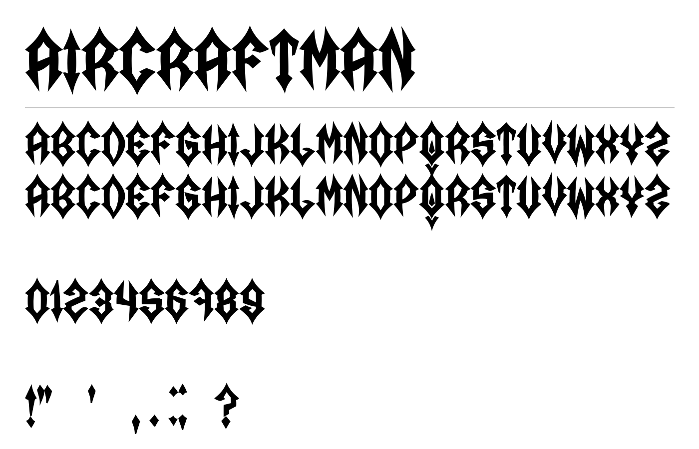 Aircraftman Font preview