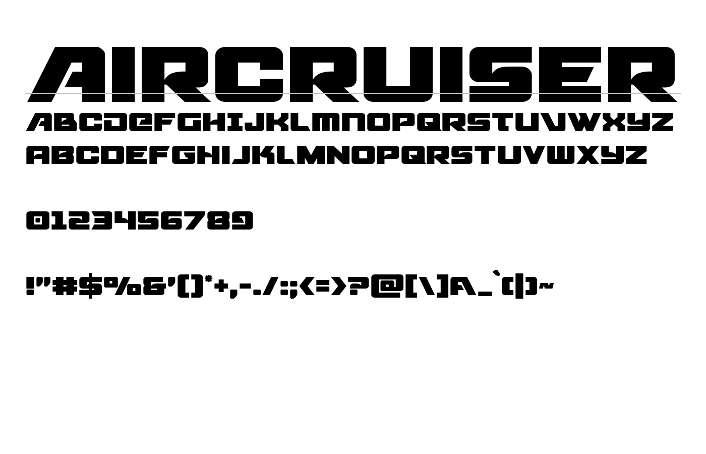 Aircruiser Font preview
