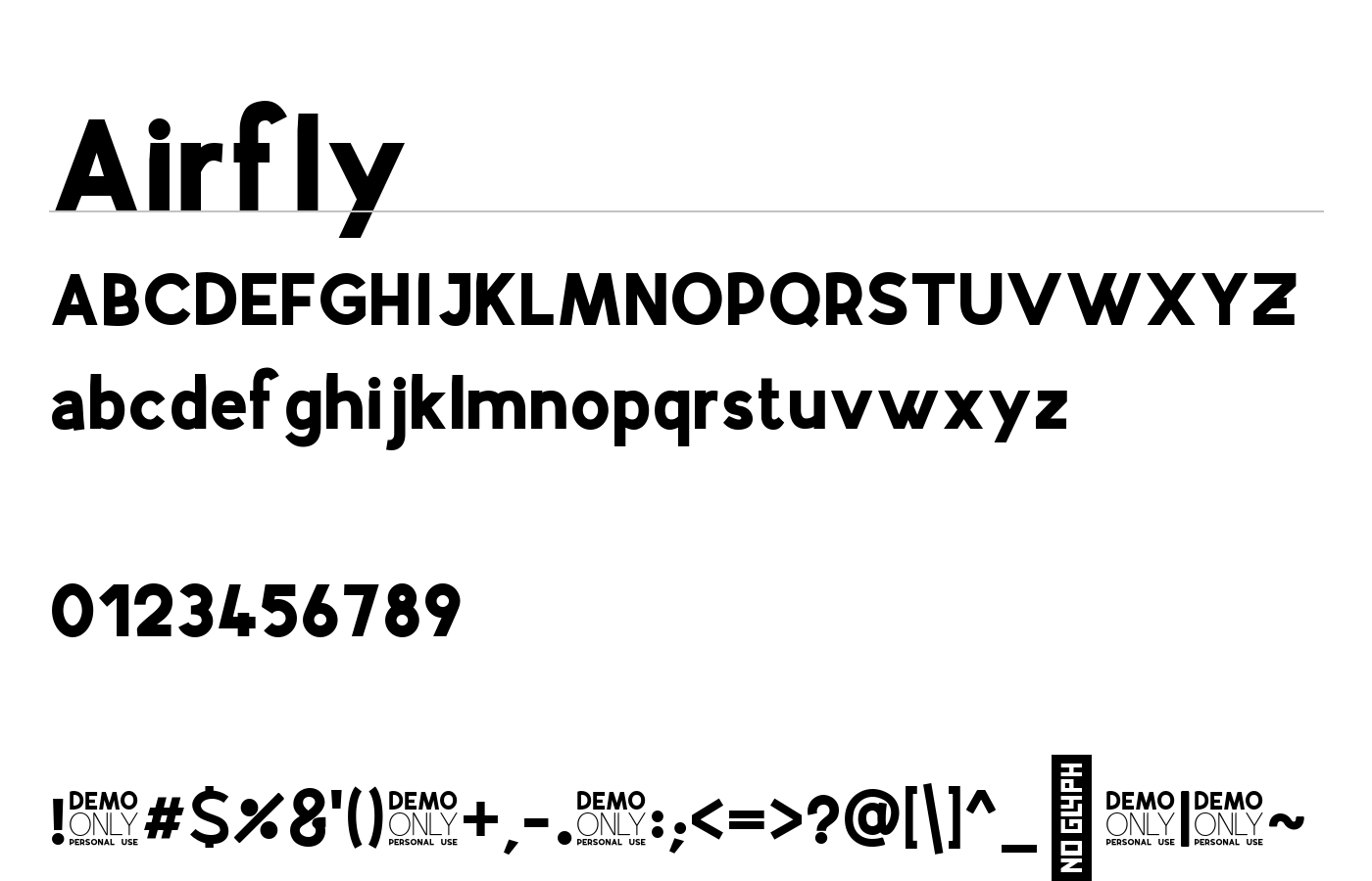 Airfly Font preview