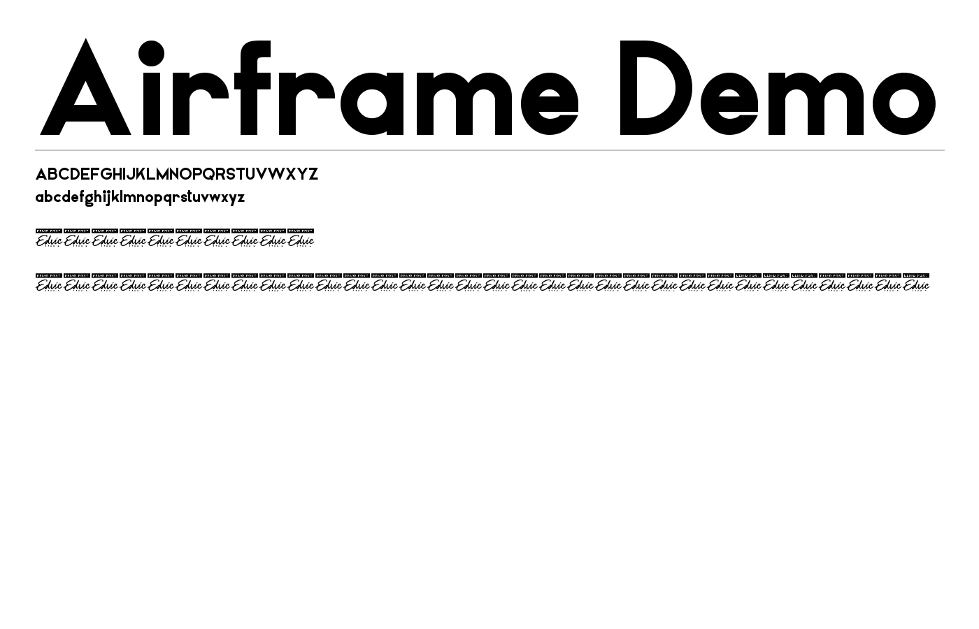 Airframe Demo Font preview