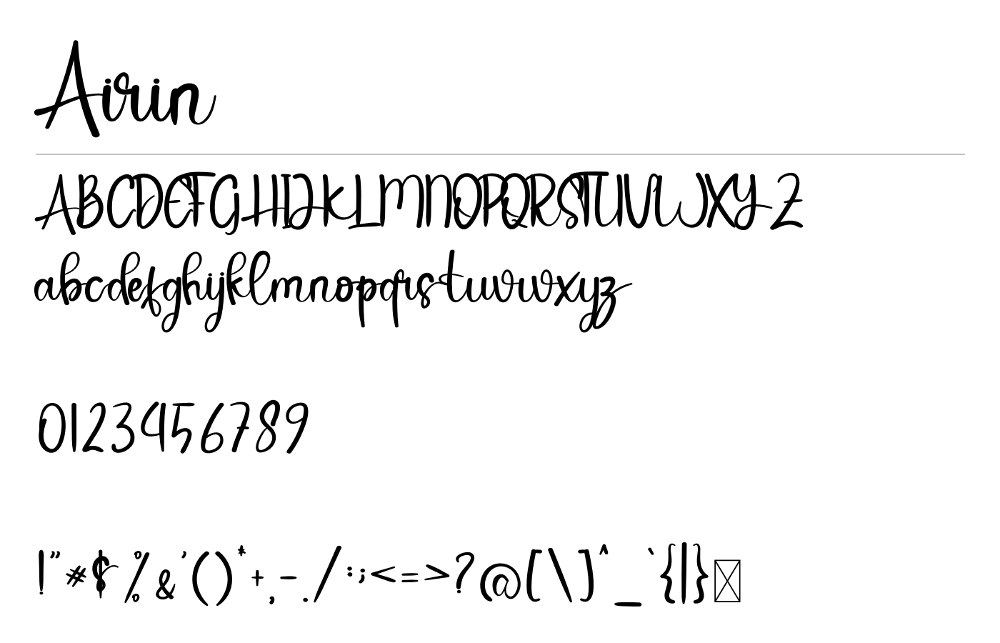 Airin Font preview