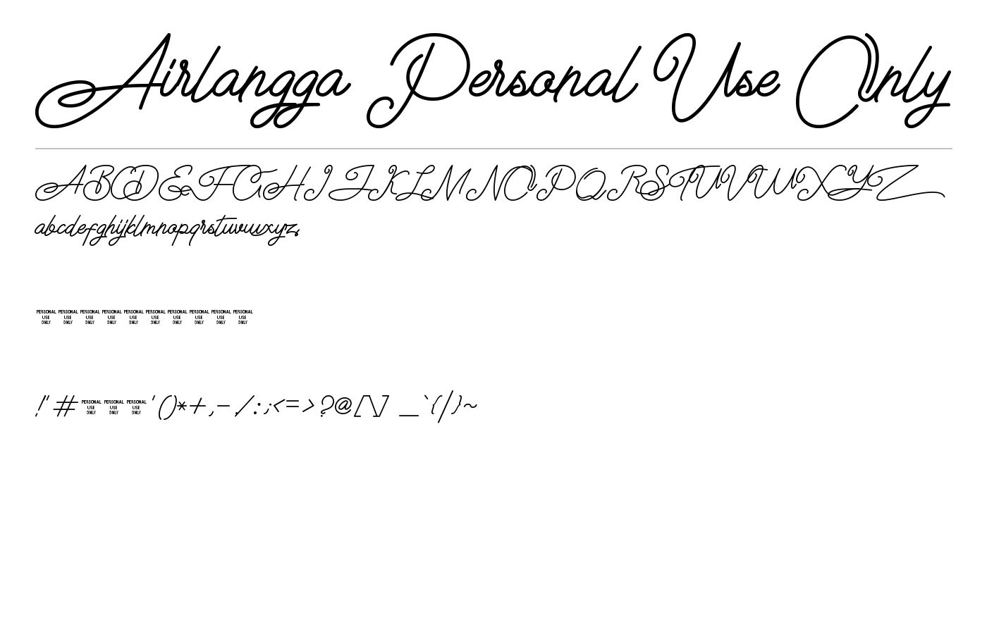 Airlangga Personal Use Only Font preview