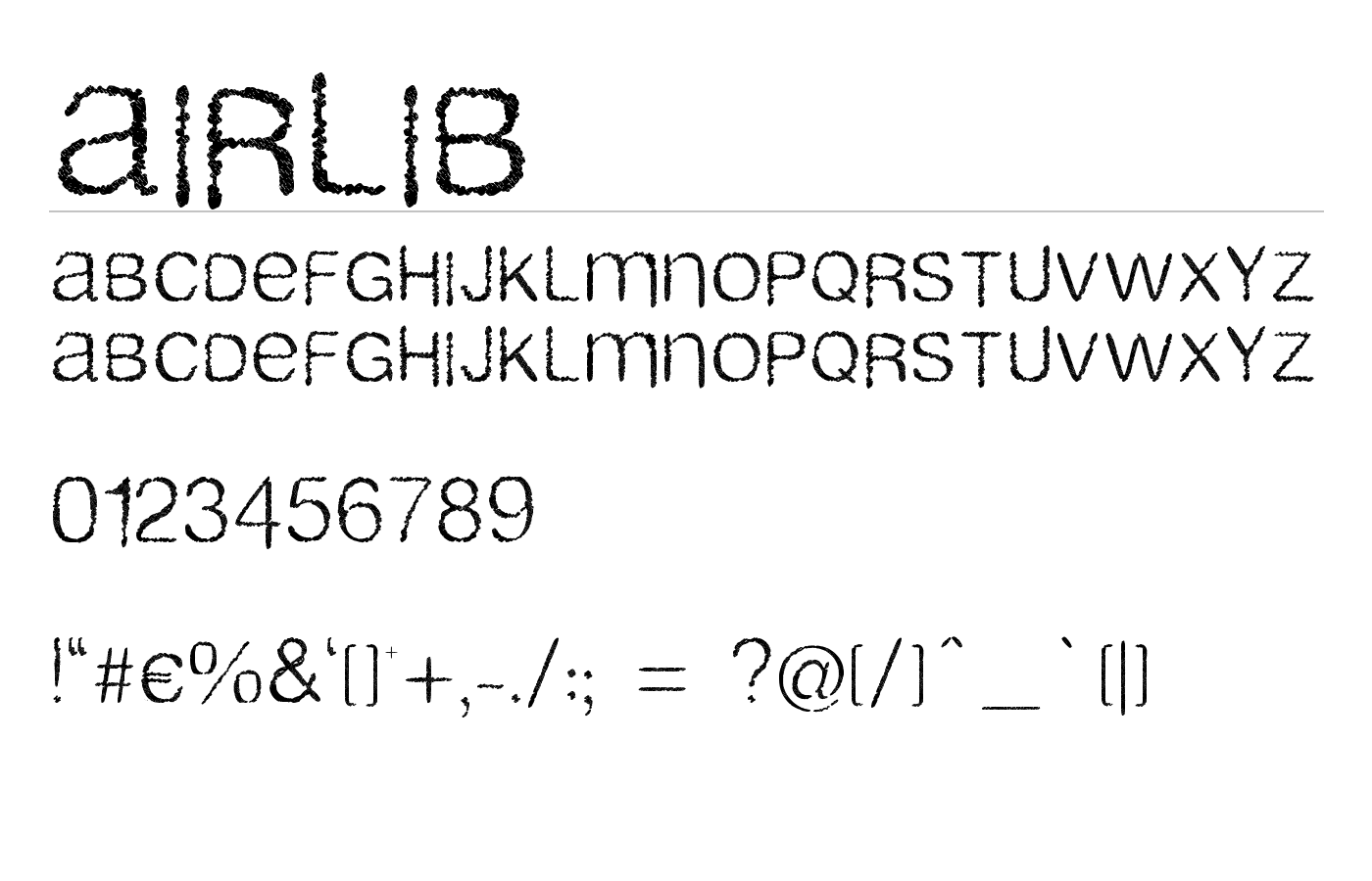 airlib Font preview