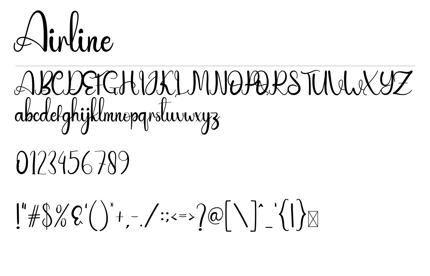 Airline Font preview
