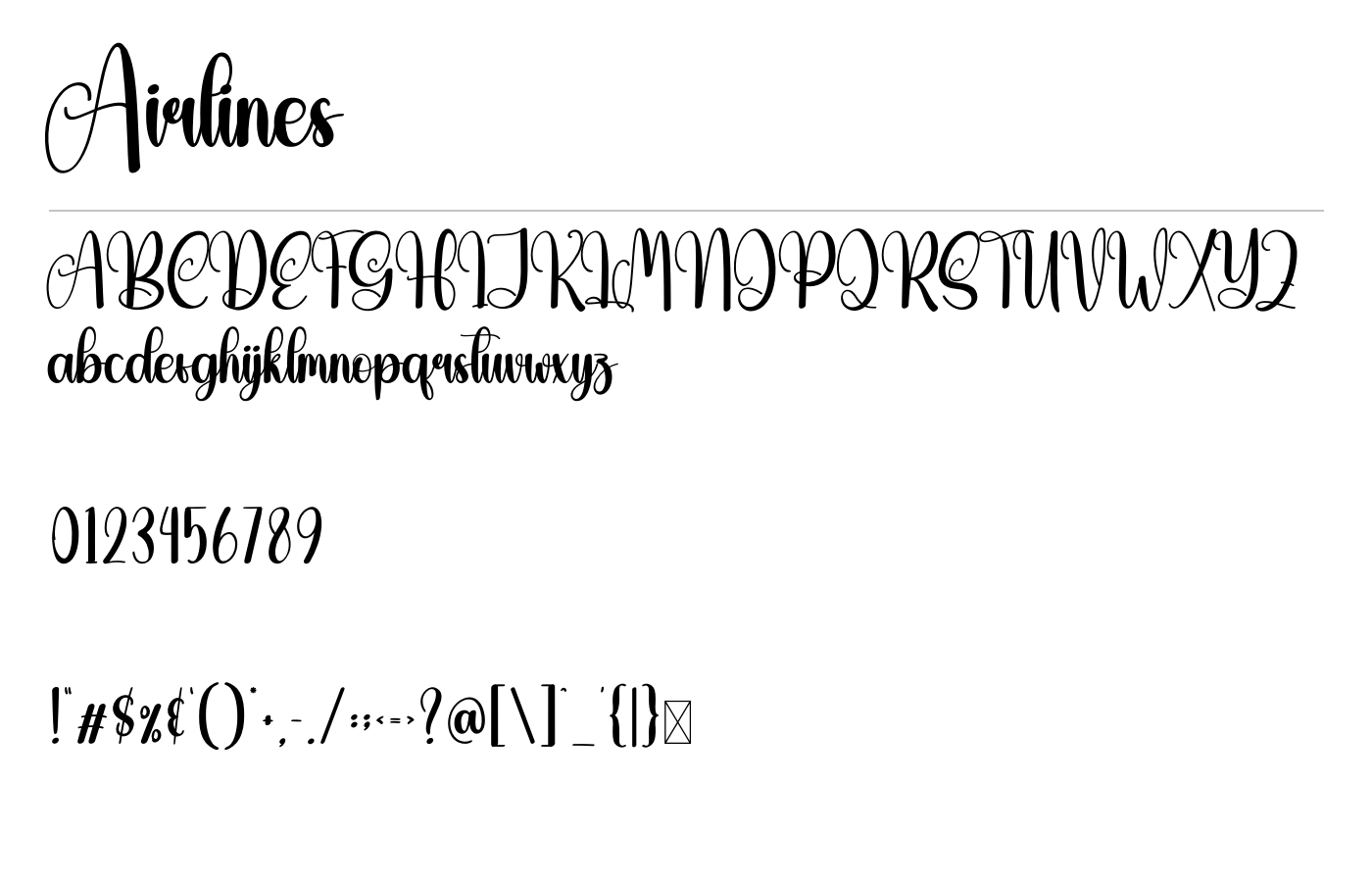 Airlines Font preview