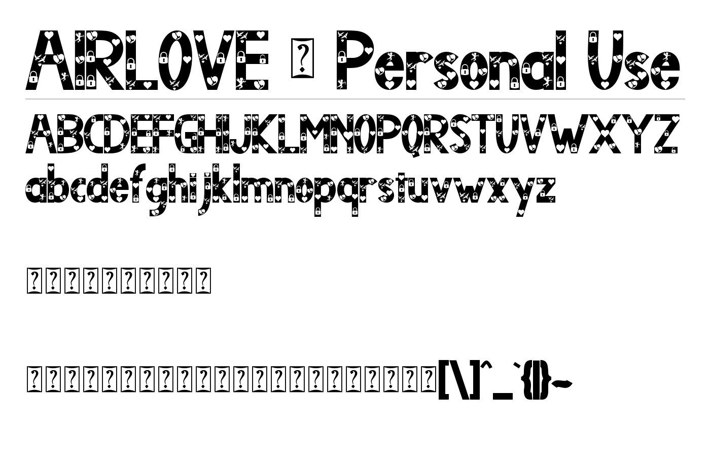 AIRLOVE Font preview