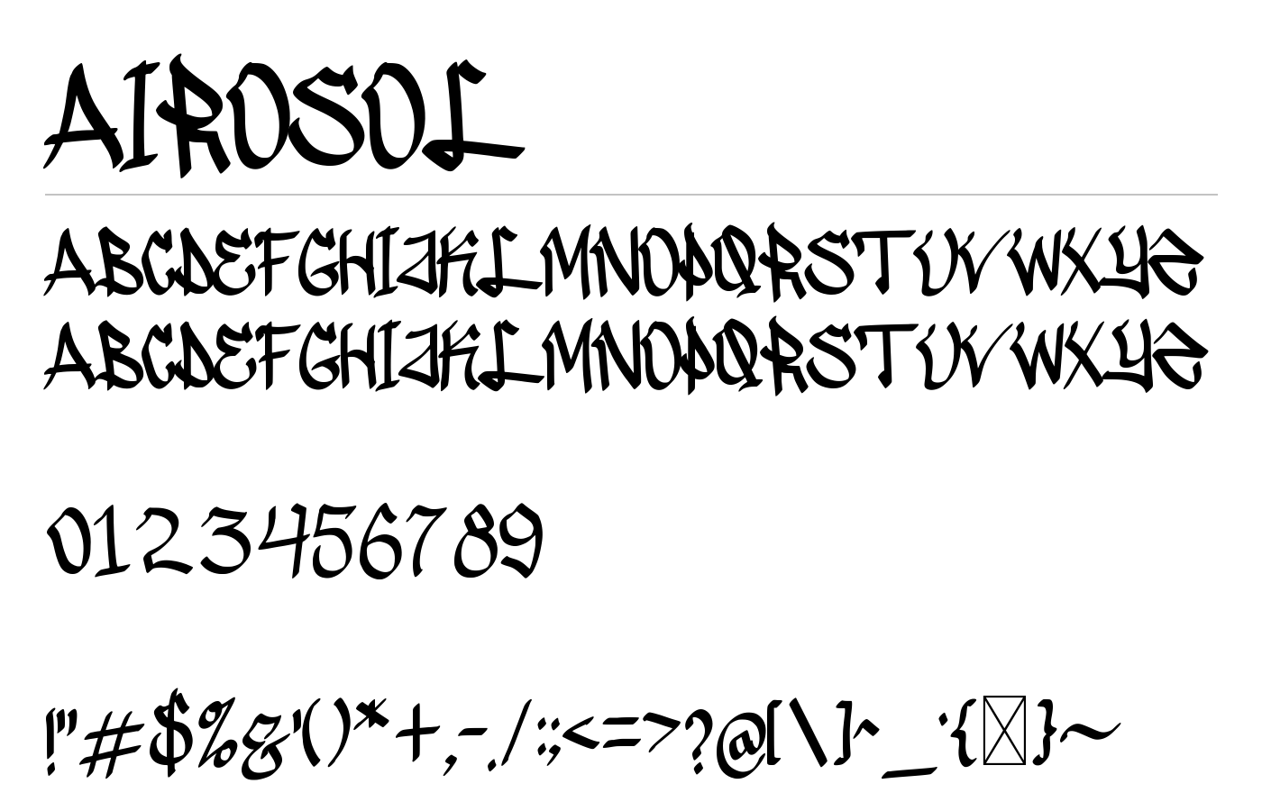 Airosol Font preview