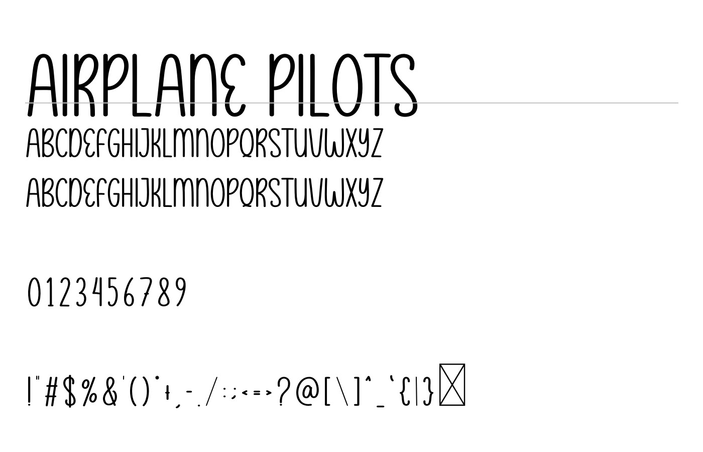 Airplane Pilots Font preview