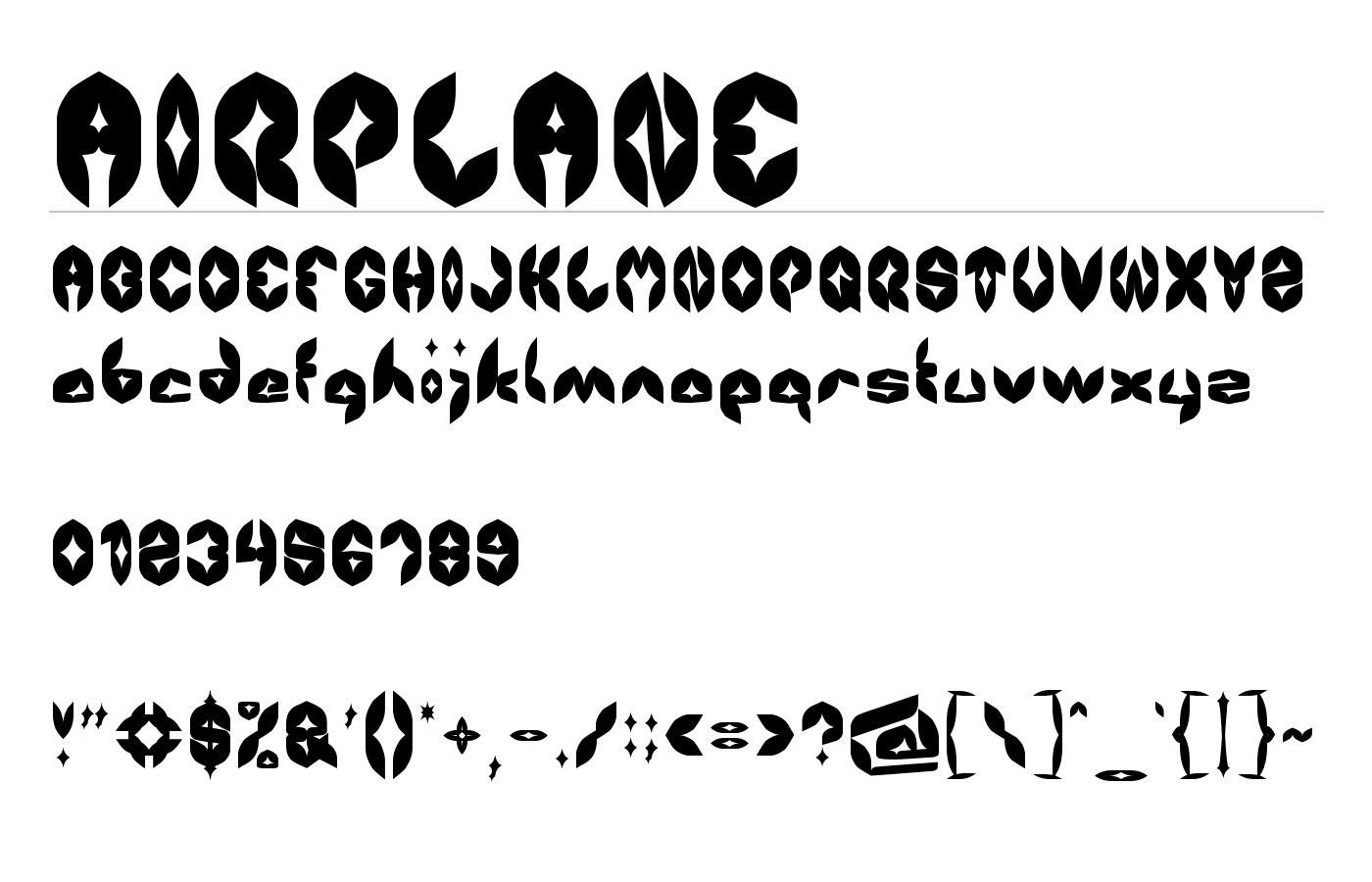AIRPLANE Font preview