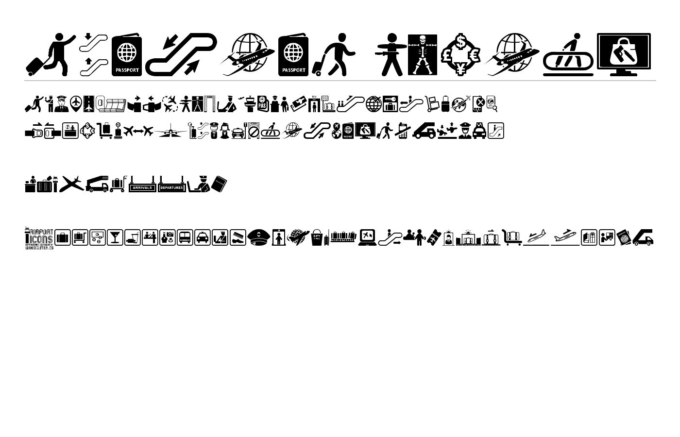 Airport Icons Font preview