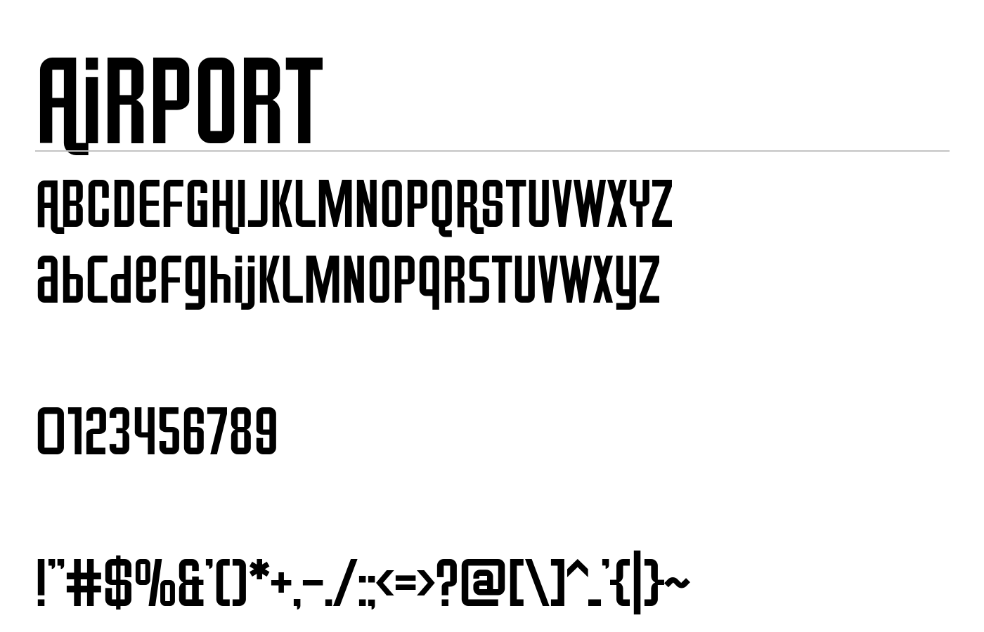 Airport Font preview