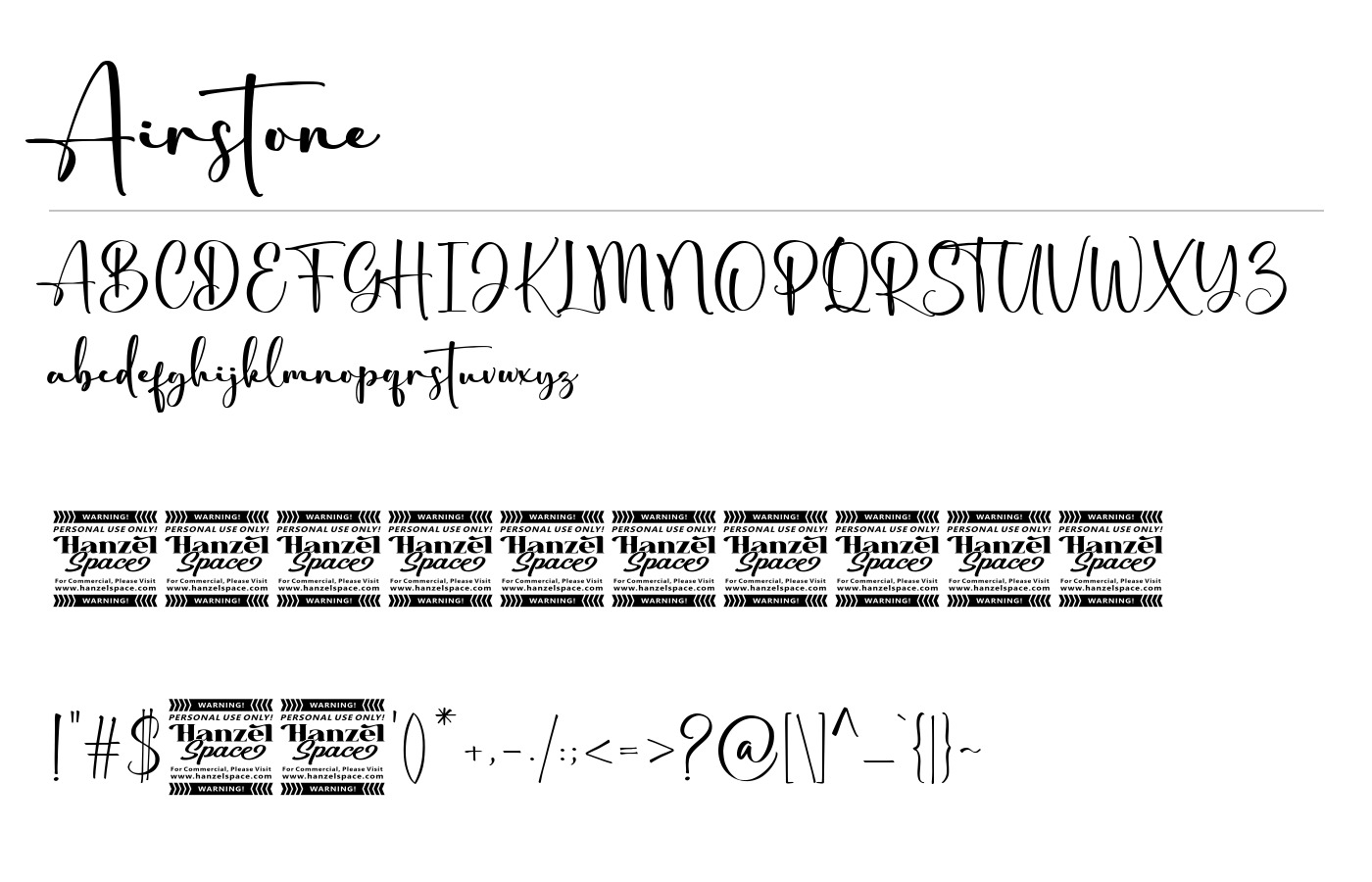 Airstone Script Font preview