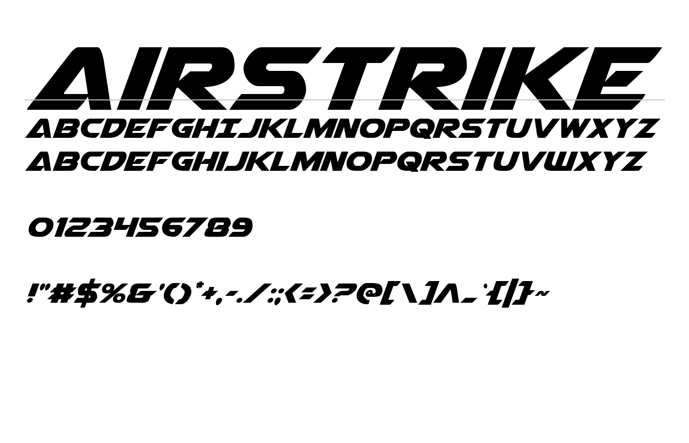 Airstrike Chrome Font preview