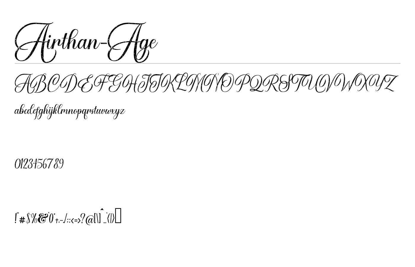 Airthan-Age Font preview