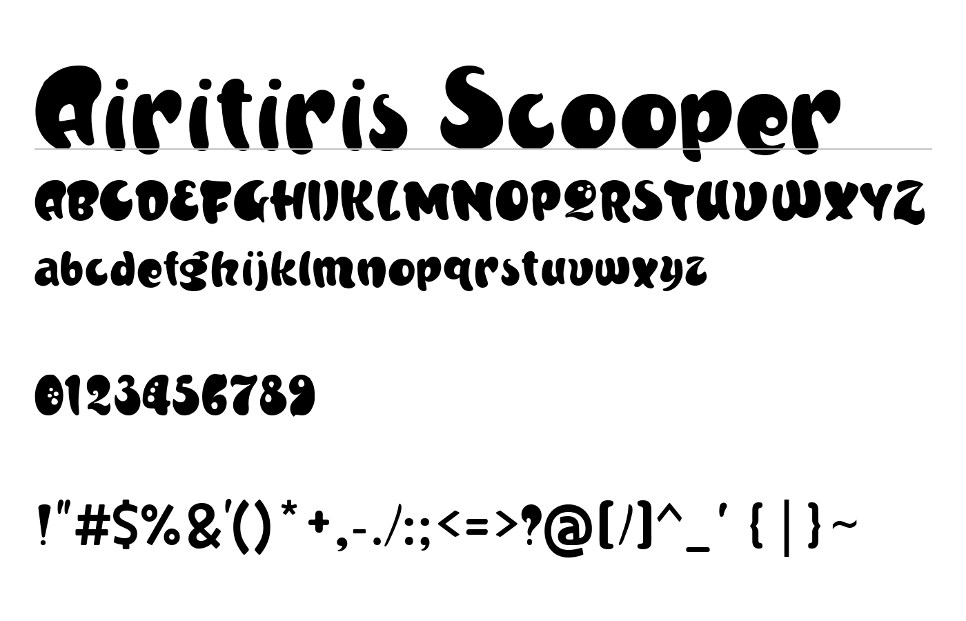 Airitiris Scooper Font preview