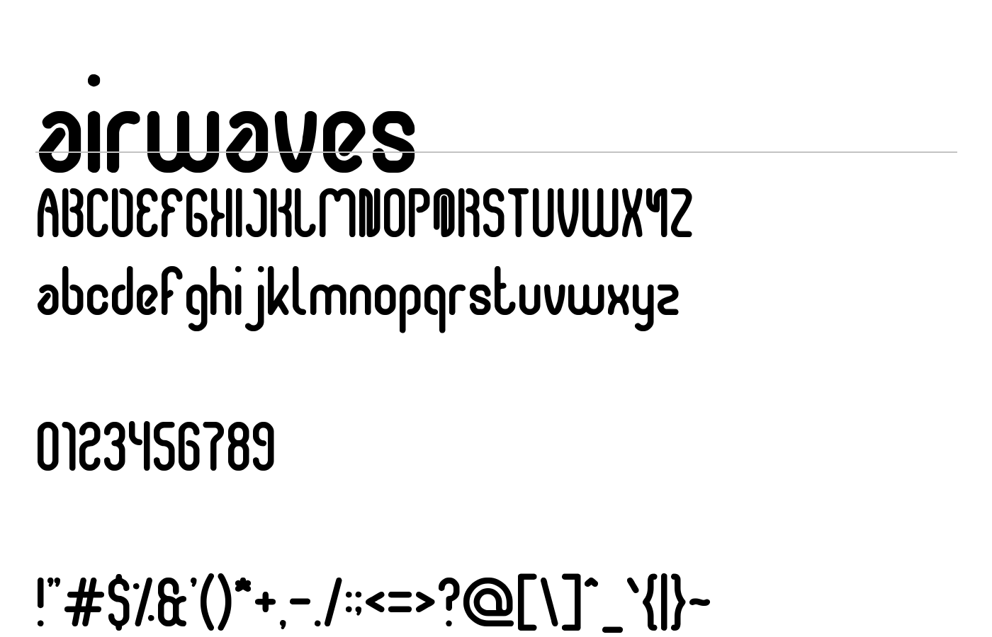 airwaves Font preview