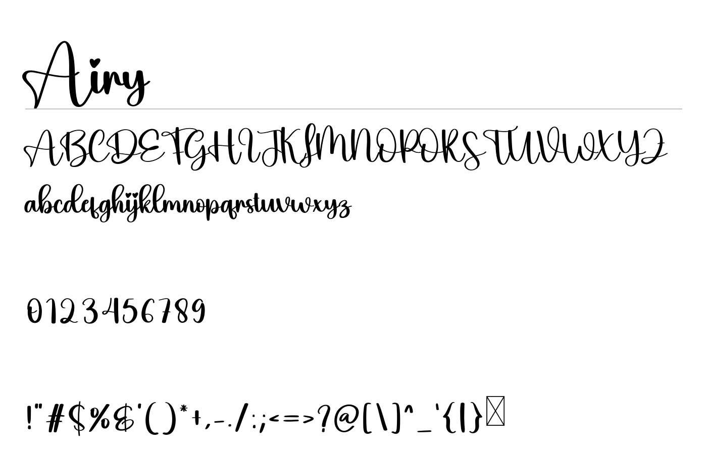Airy Font preview