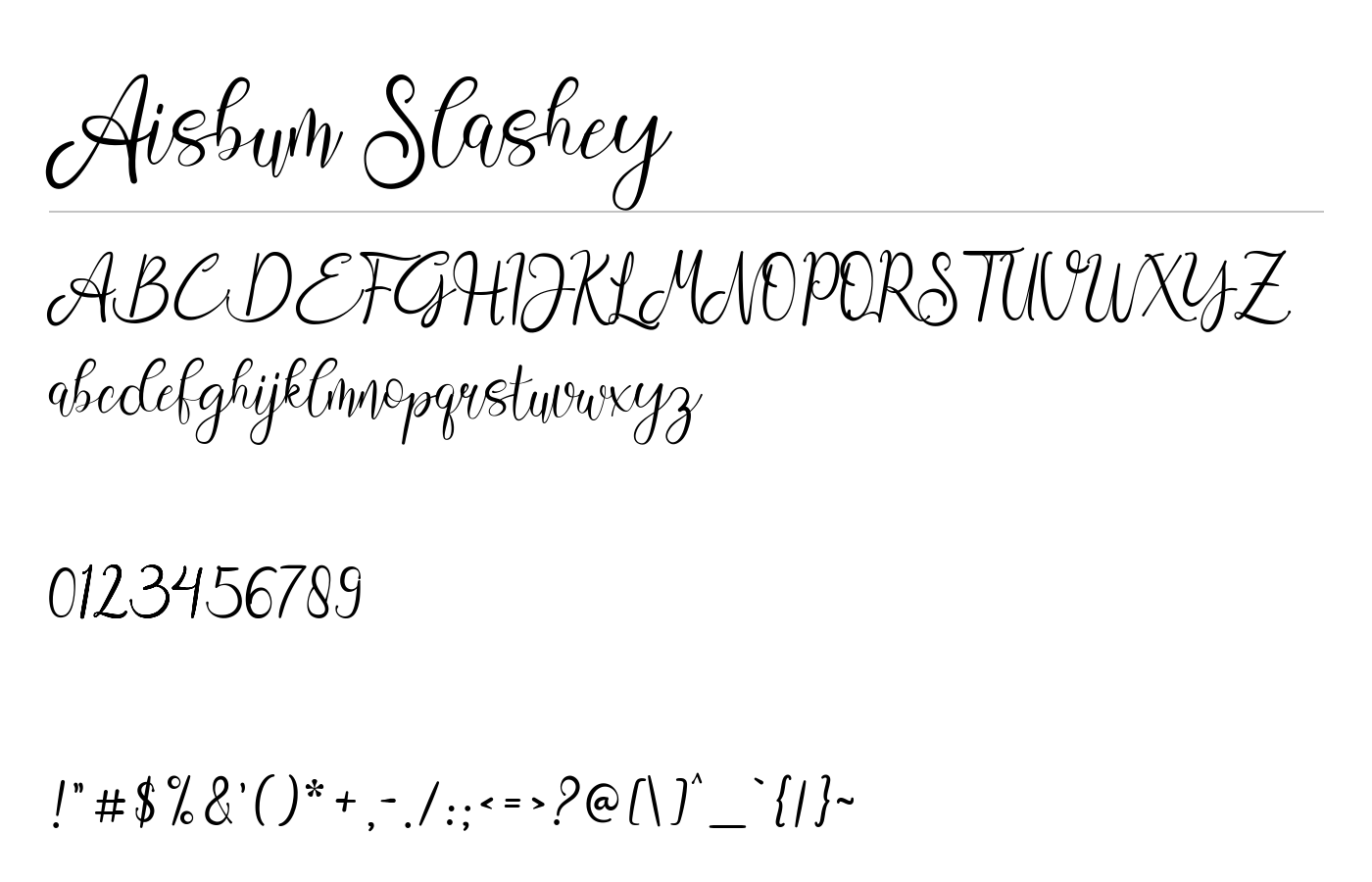 Aisbum Slashey Font preview