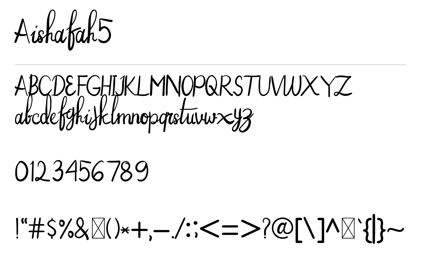 Aishafah5 Font preview