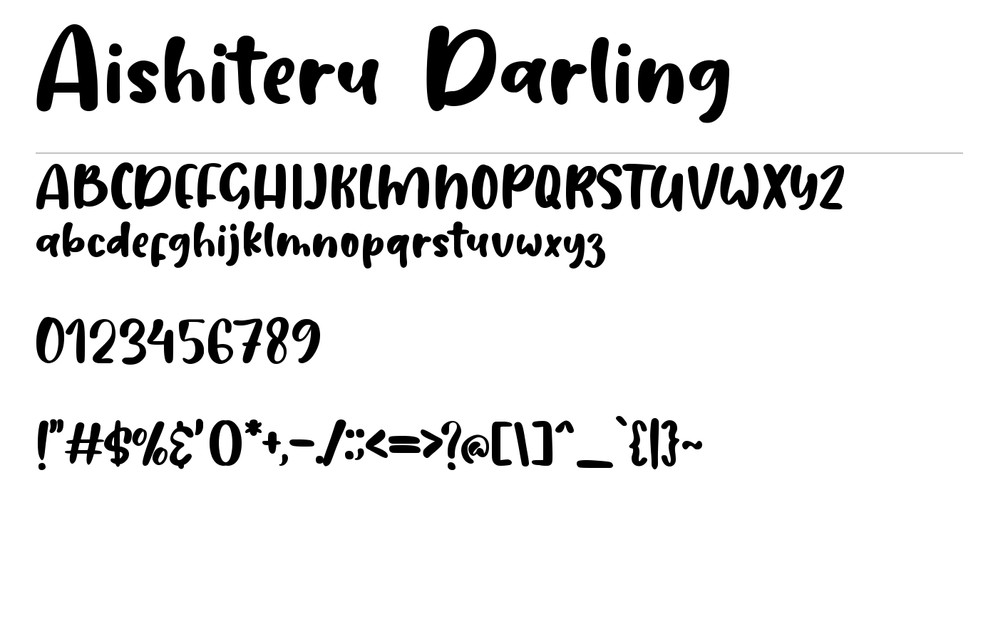 Aishiteru Darling Font preview