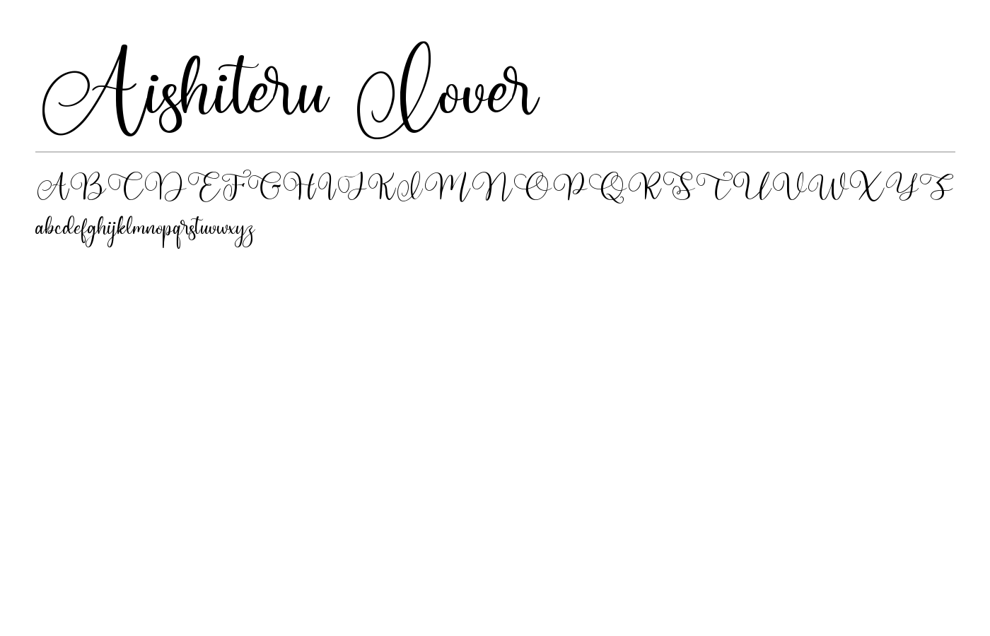 Aishiteru Lover Font preview