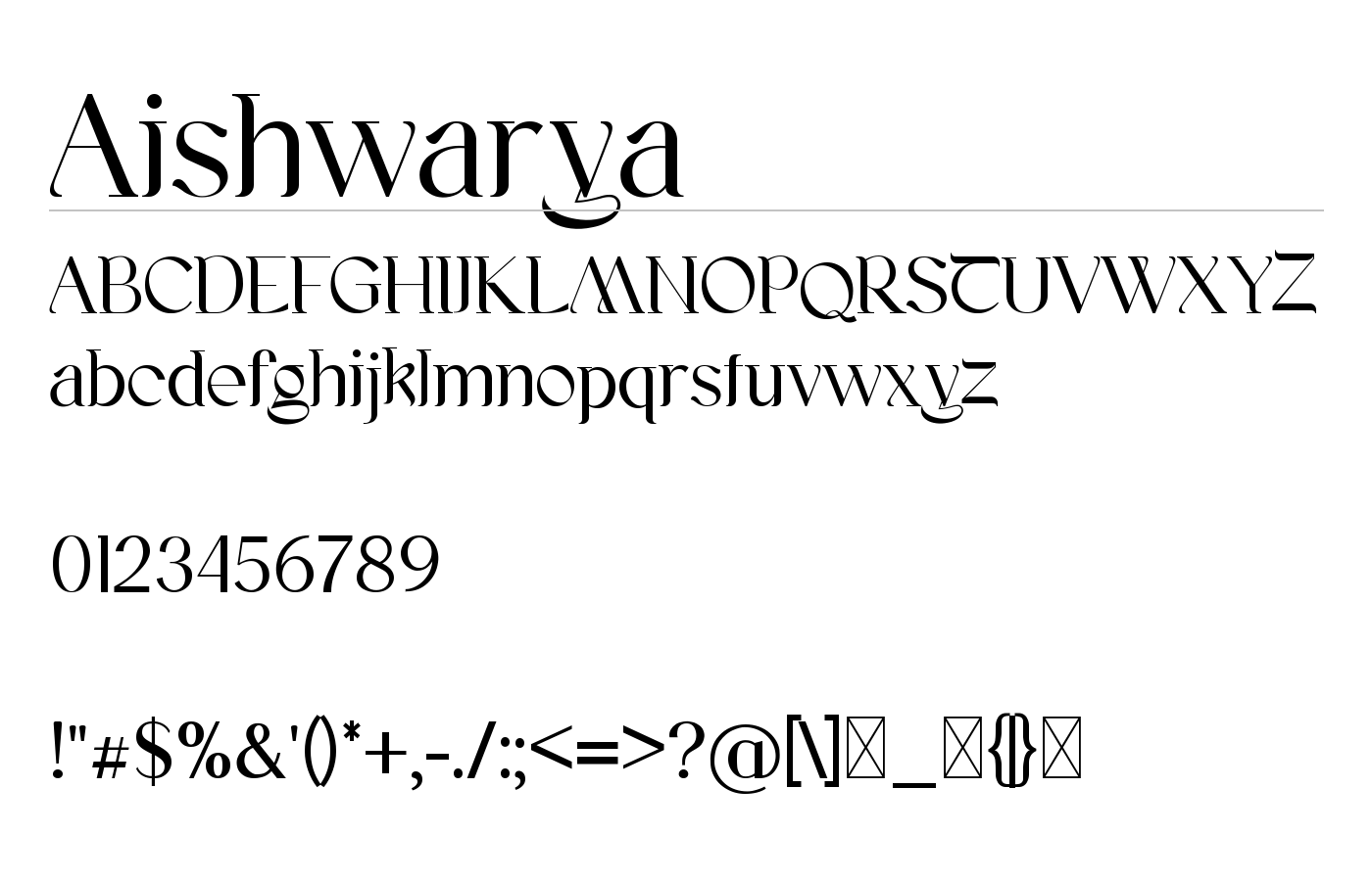 Aishwarya Font preview