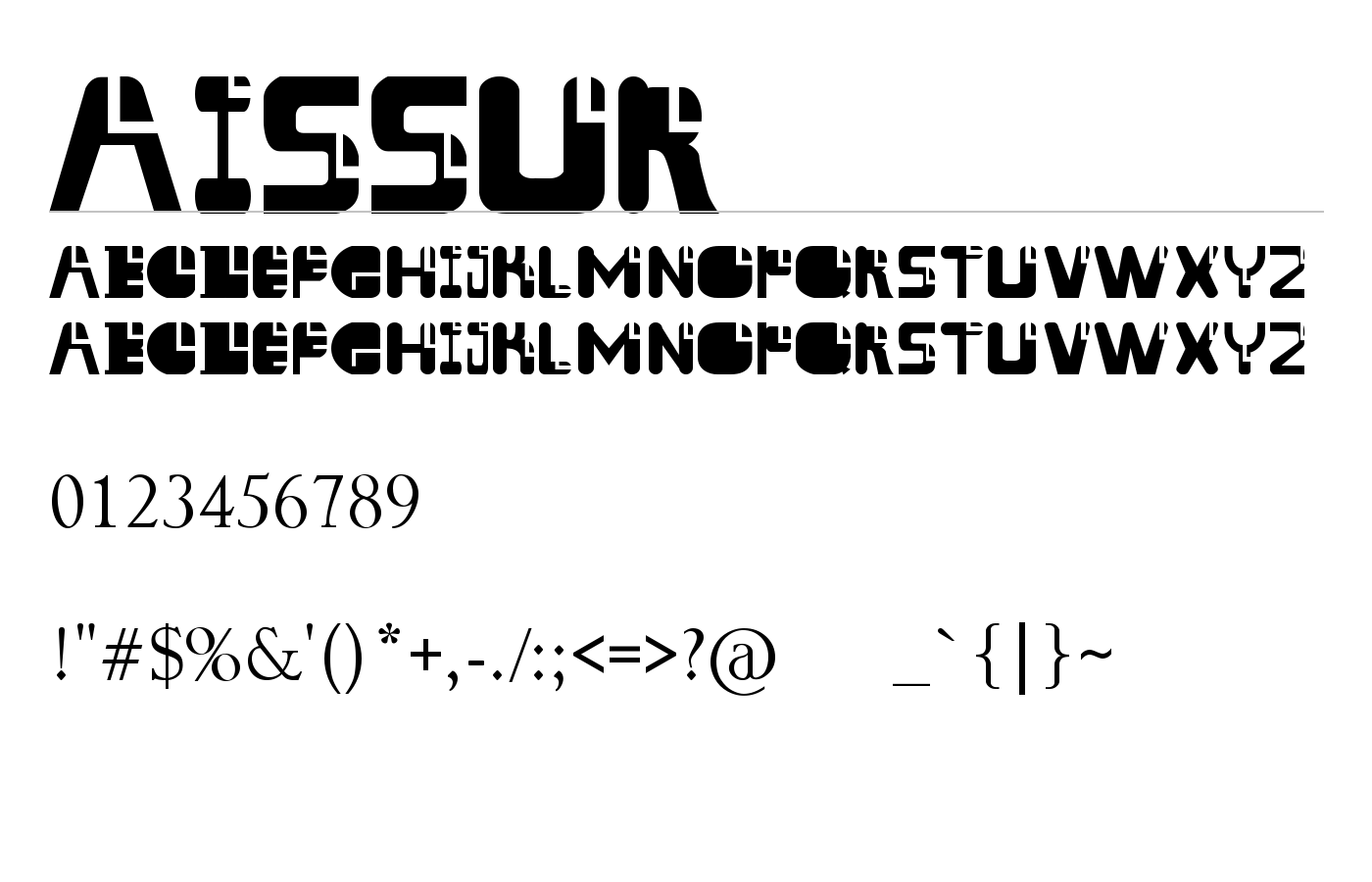 AISSUR Font preview