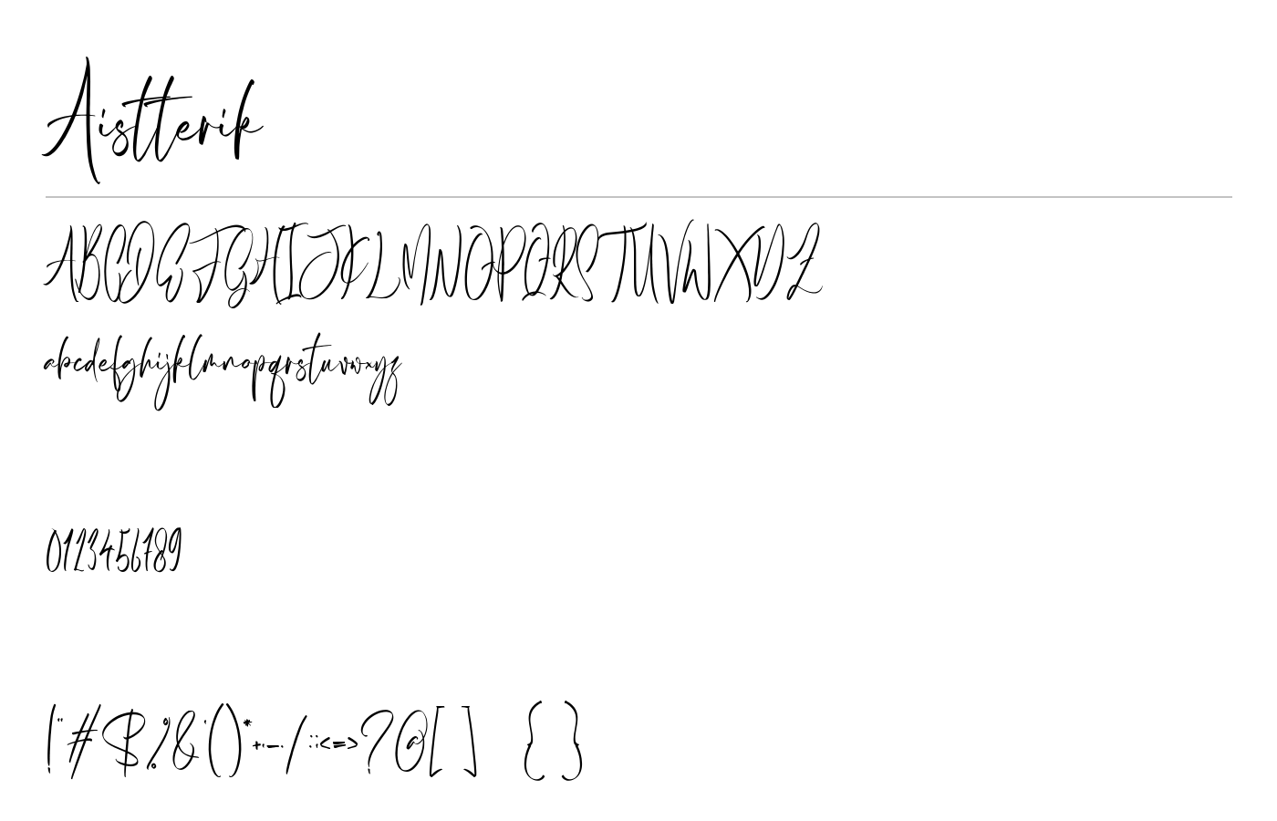 Aistterik Font preview