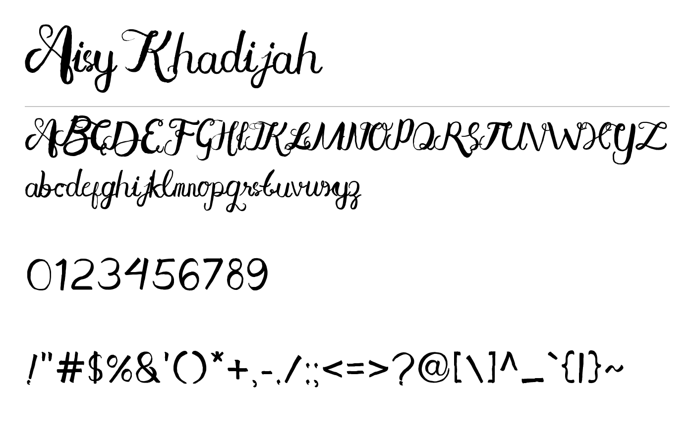 Aisy Khadijah Font preview