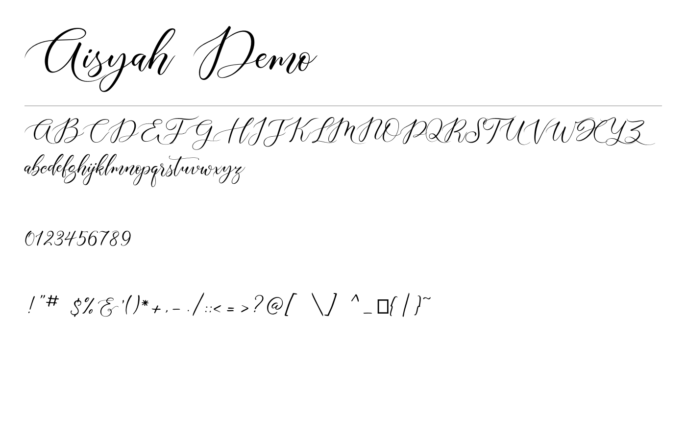 Aisyah Demo Font preview