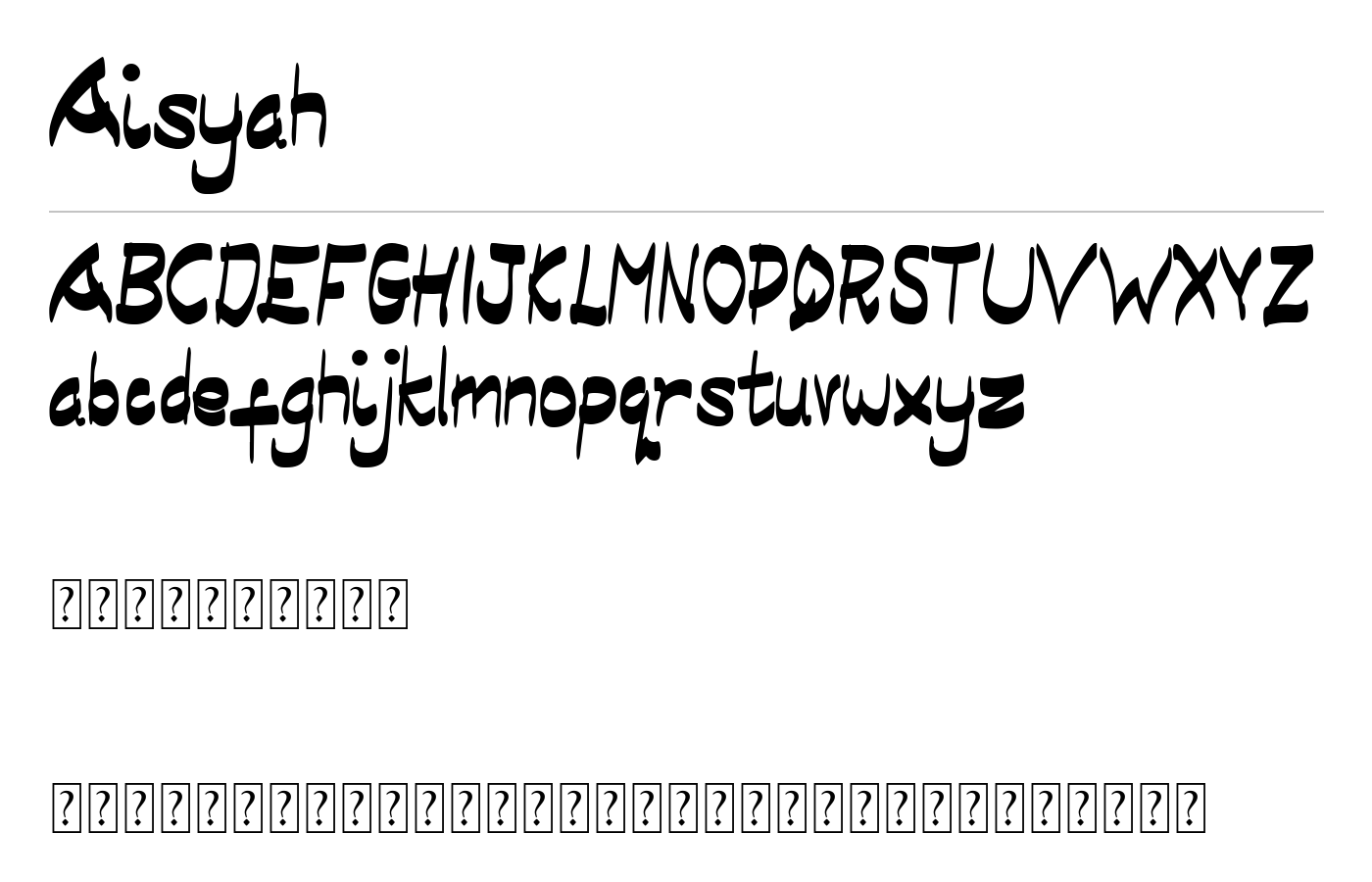 Aisyah Font preview