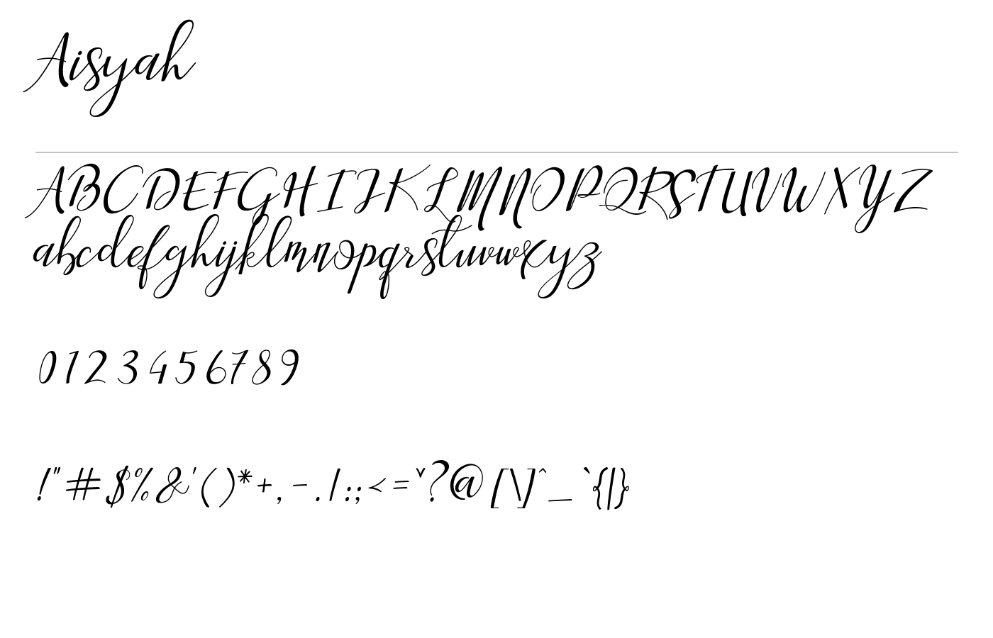 Aisyah Font preview