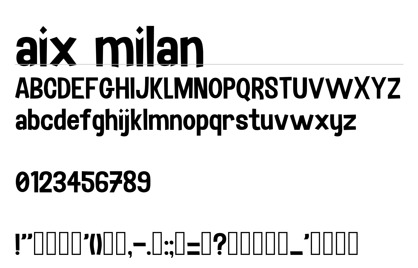 aix milan Font preview