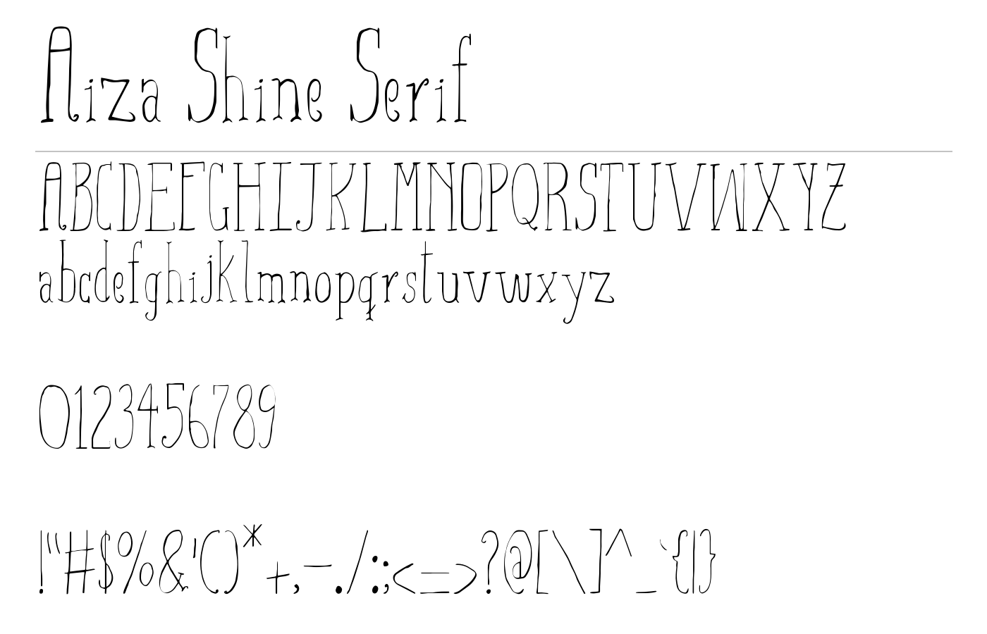 Aiza Shine Serif Font preview