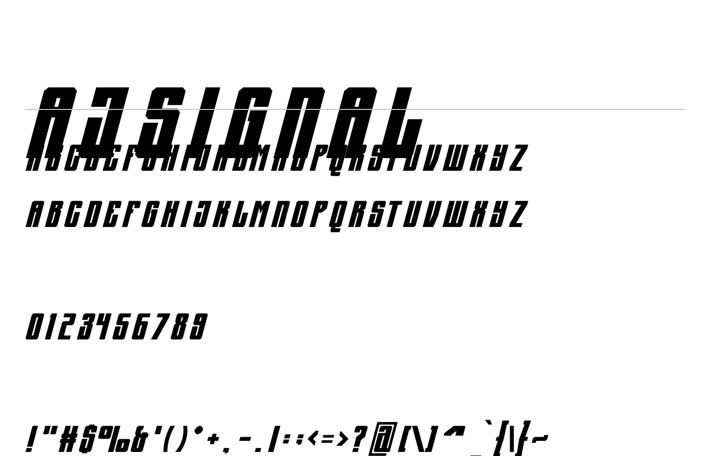 AJ Signal Font preview