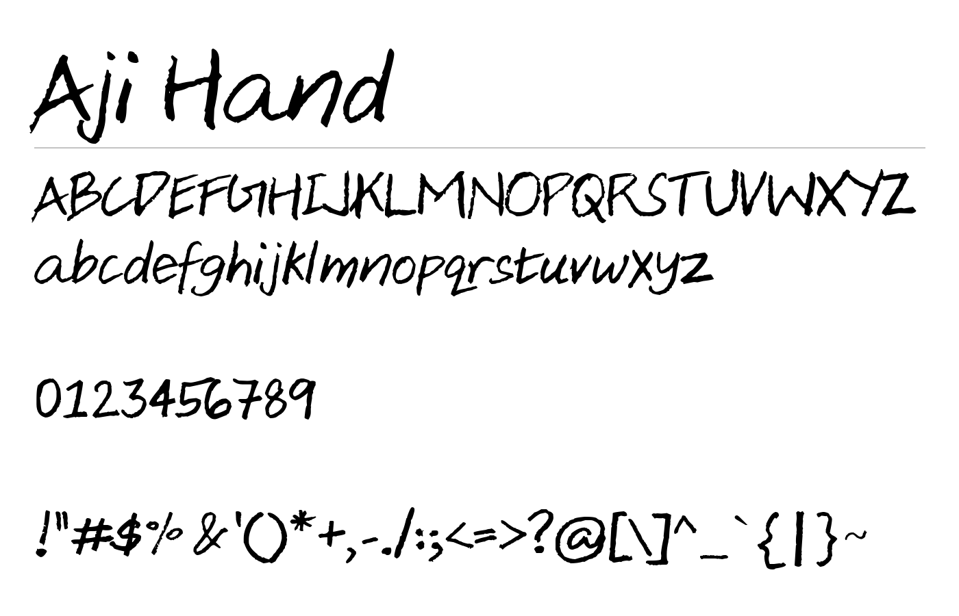 Aji Hand Font preview