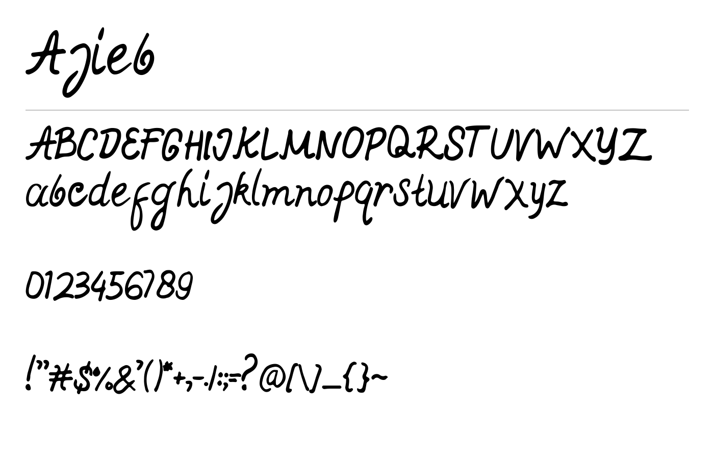 Ajieb Font preview