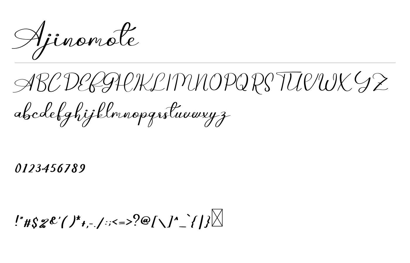 Ajinomote Font preview