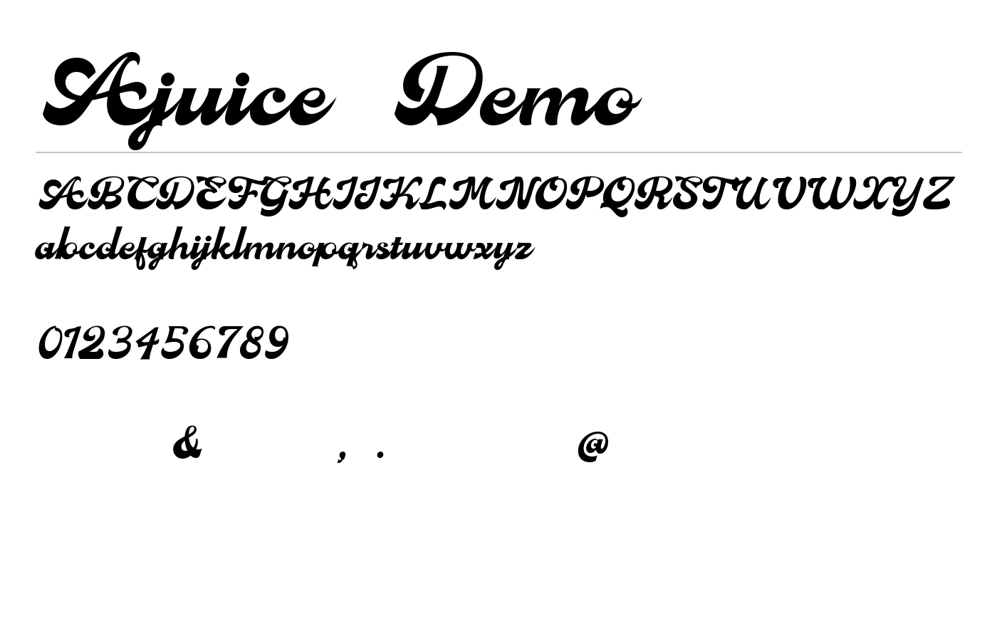 Ajuice_Demo Font preview