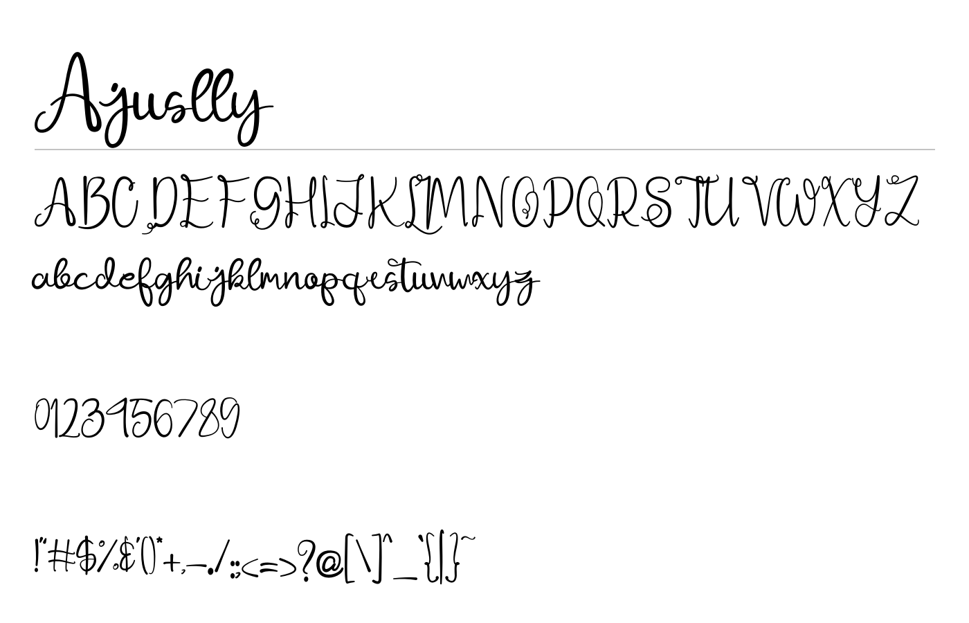 Ajuslly Font preview