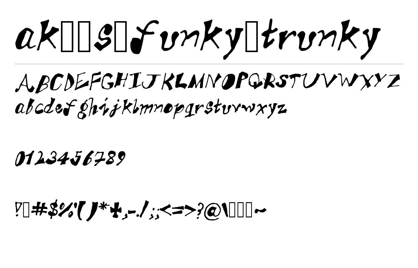 ak__s_funky_trunky Font preview