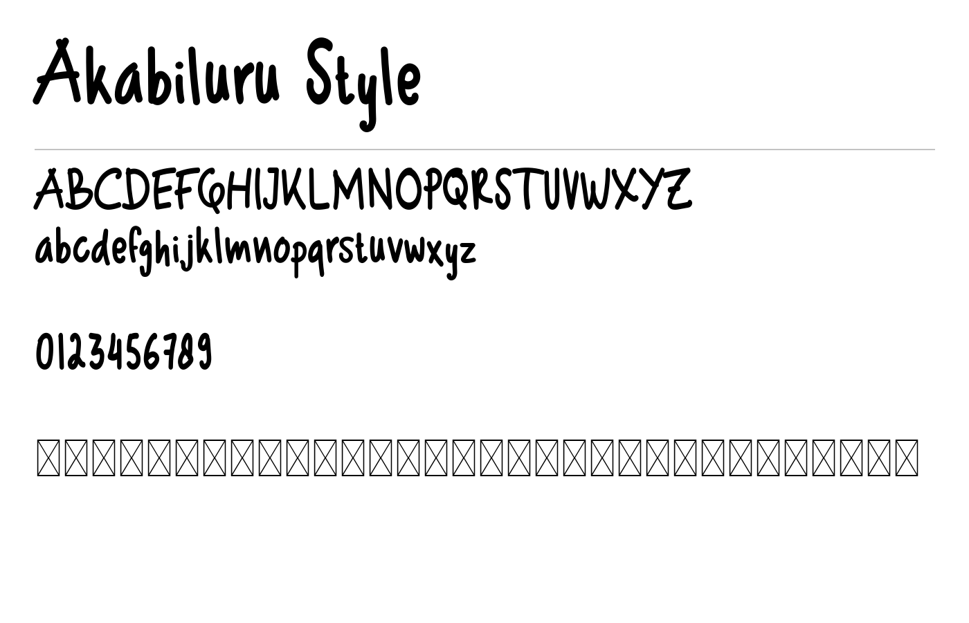 Akabiluru Style Font preview