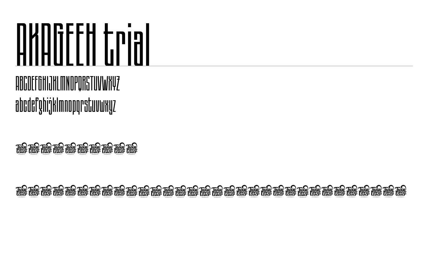 AKAGEEH trial Font preview