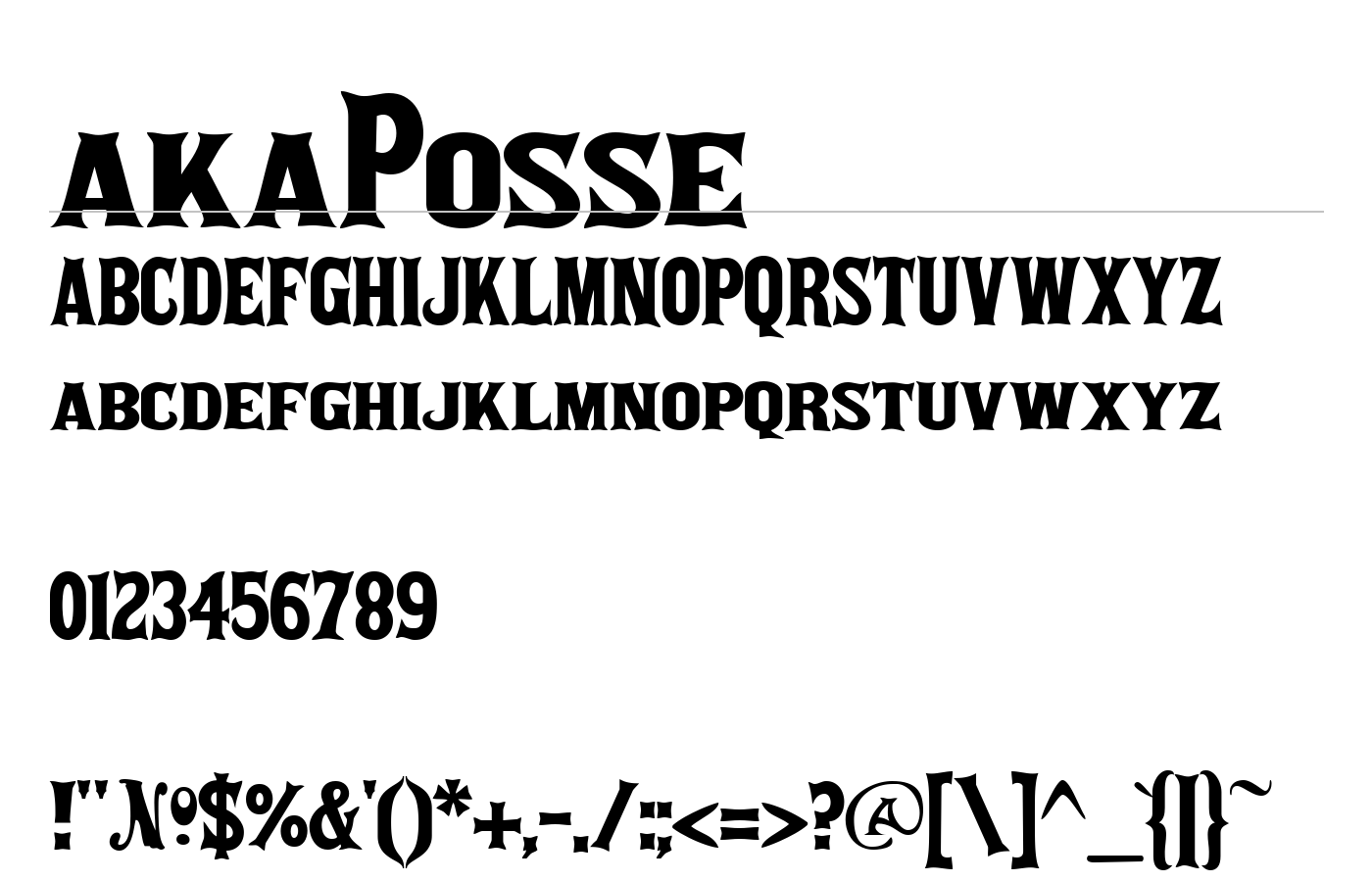 akaPosse Font preview