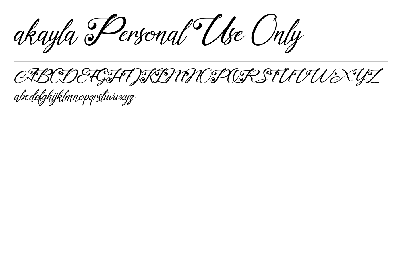 akayla Personal Use Only Font preview